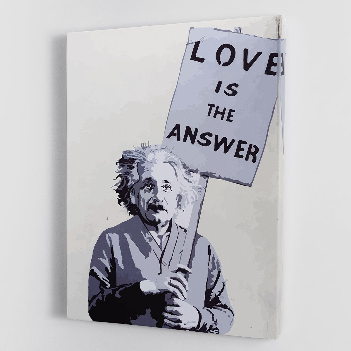 Banksy Love Is The Answer canvas print featuring vibrant colors and inspirational message, perfect for modern decor.