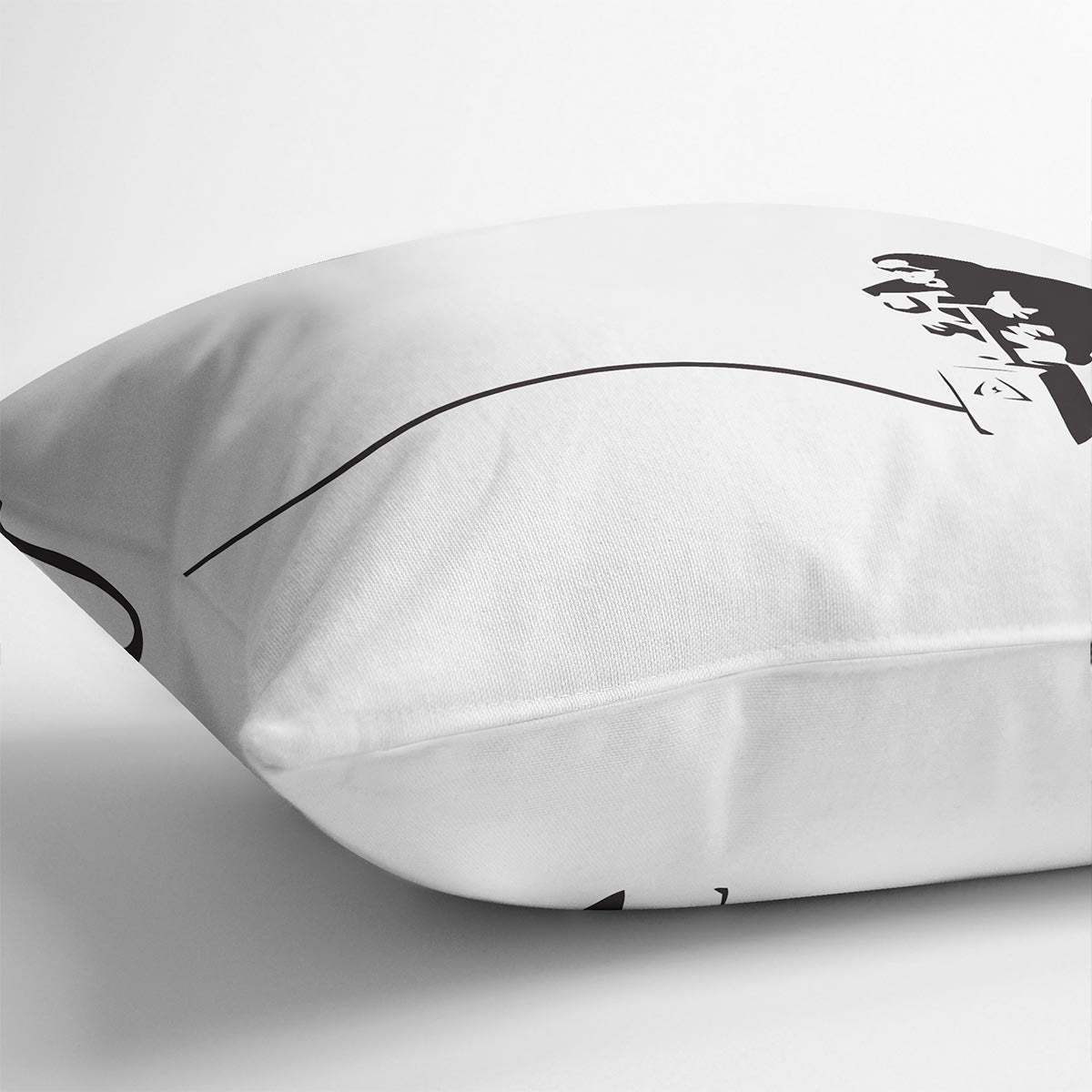Banksy Monkey Banana Bomb Cushion featuring vibrant abstract design on luxurious vegan faux suede.
