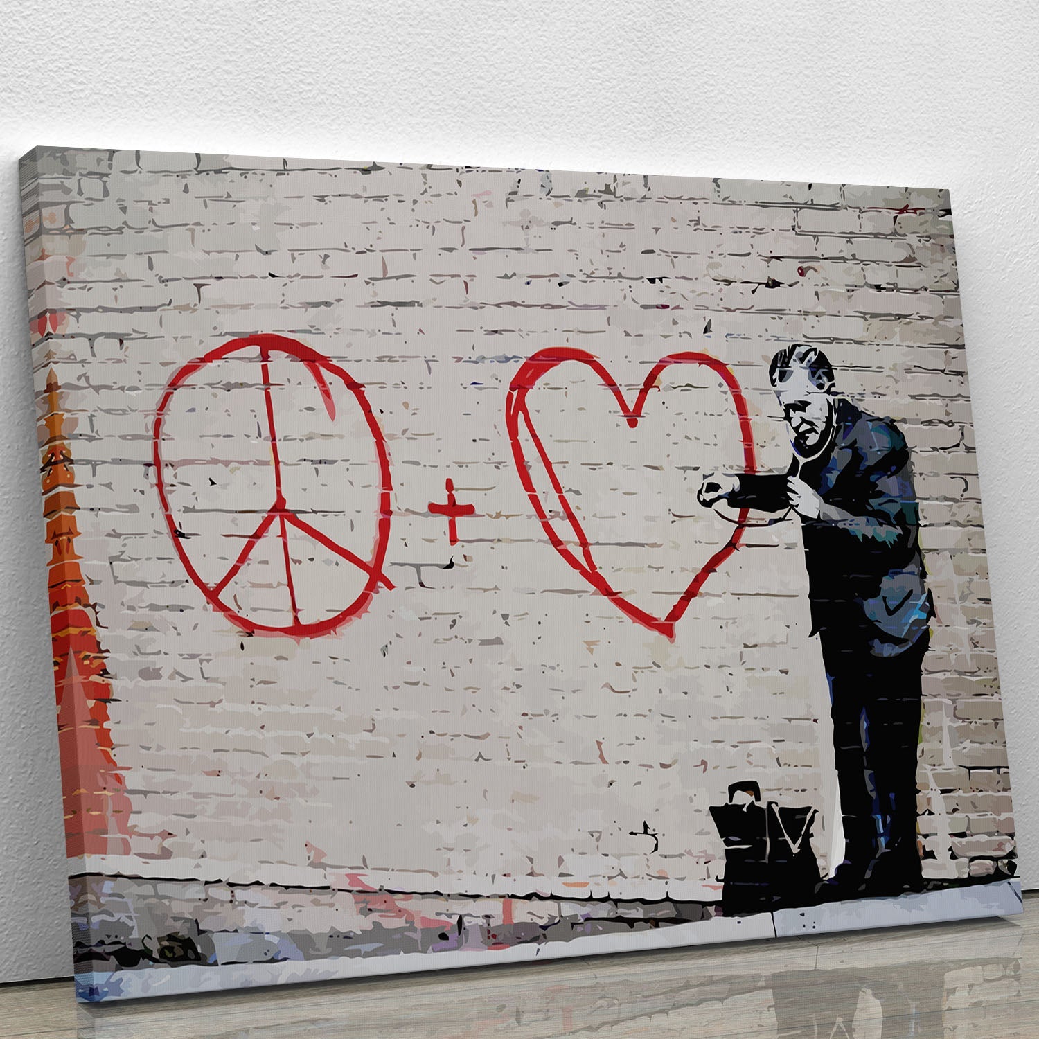 Banksy Peaceful Hearts Doctor canvas print showcasing vibrant colors and intricate details, perfect for modern decor.