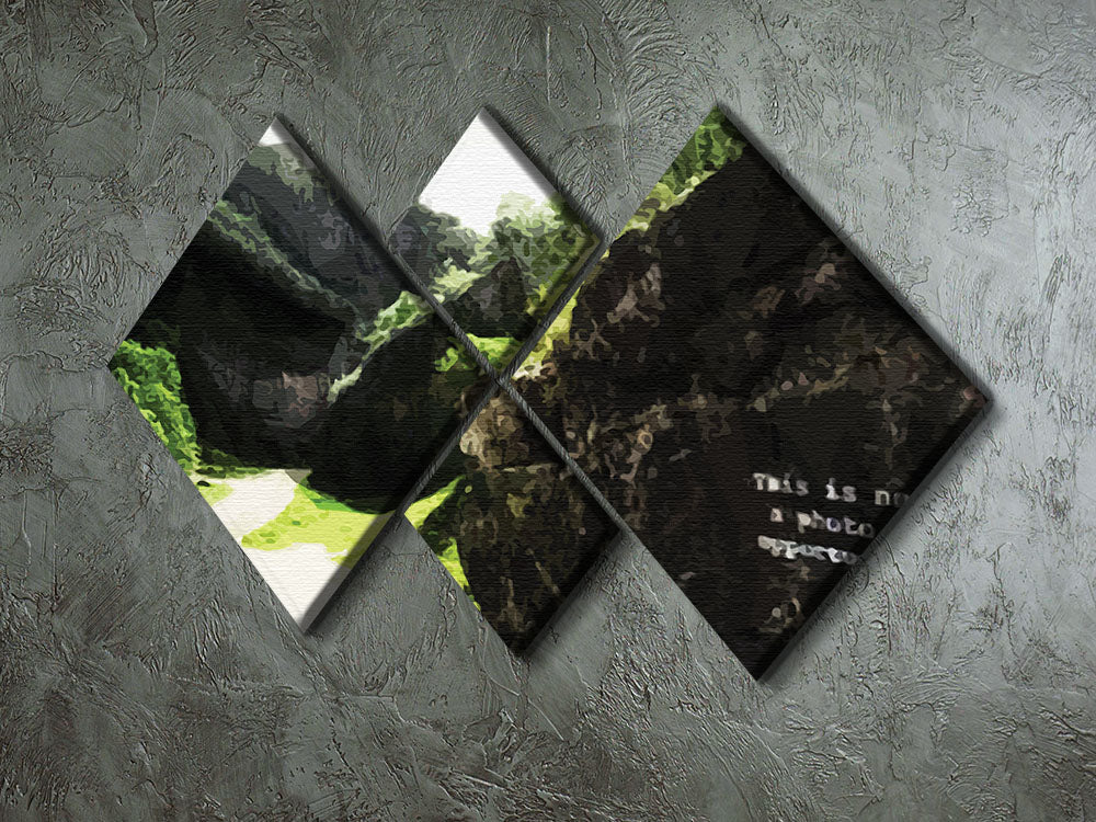 Banksy 'This is not a Photo Opportunity' 4-square canvas artwork featuring four equal sections with striking design.