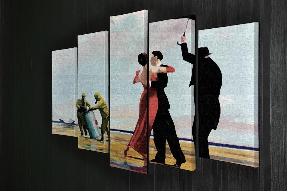 Banksy Toxic Beach 5 Split Panel Canvas artwork featuring vibrant colors and dynamic design, perfect for modern decor.