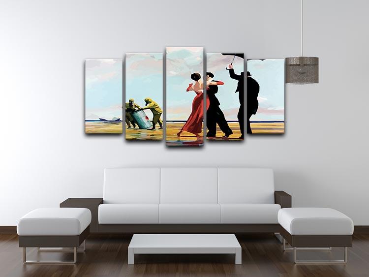 Banksy Toxic Beach 5 Split Panel Canvas artwork featuring vibrant colors and dynamic design, perfect for modern decor.
