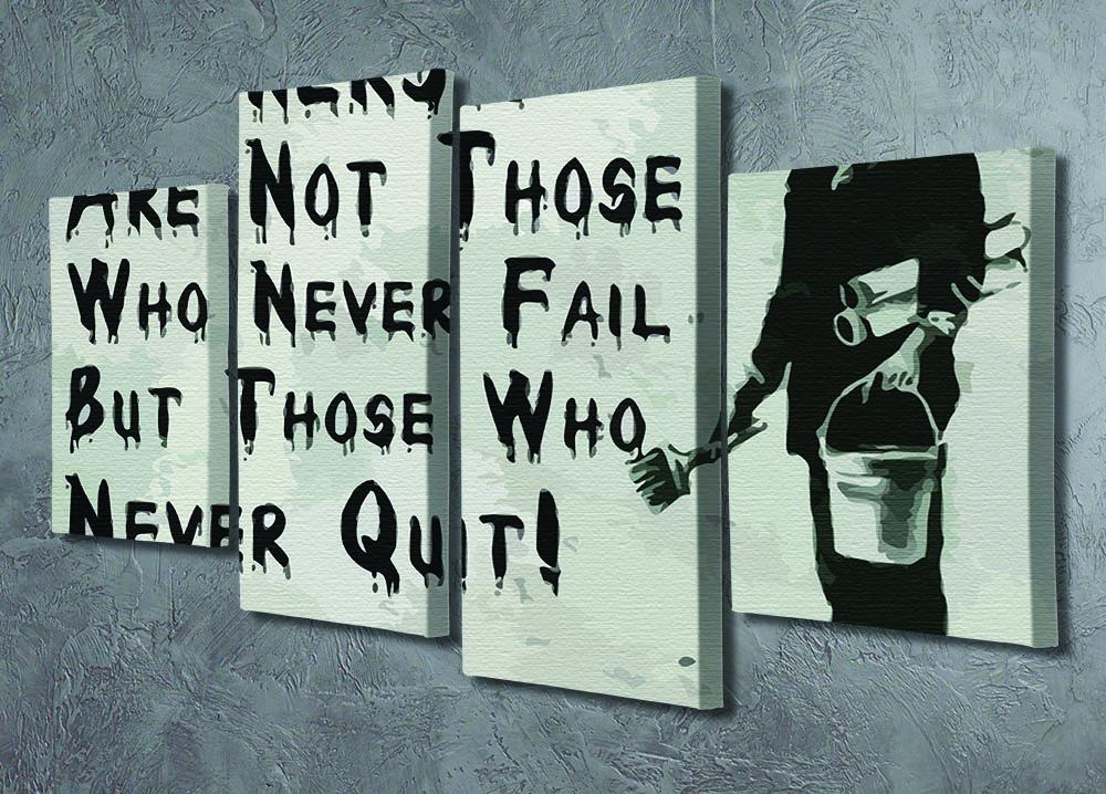 Banksy Winners Are Not 4 Split Panel Canvas artwork featuring four panels that create a cohesive image, perfect for modern decor.