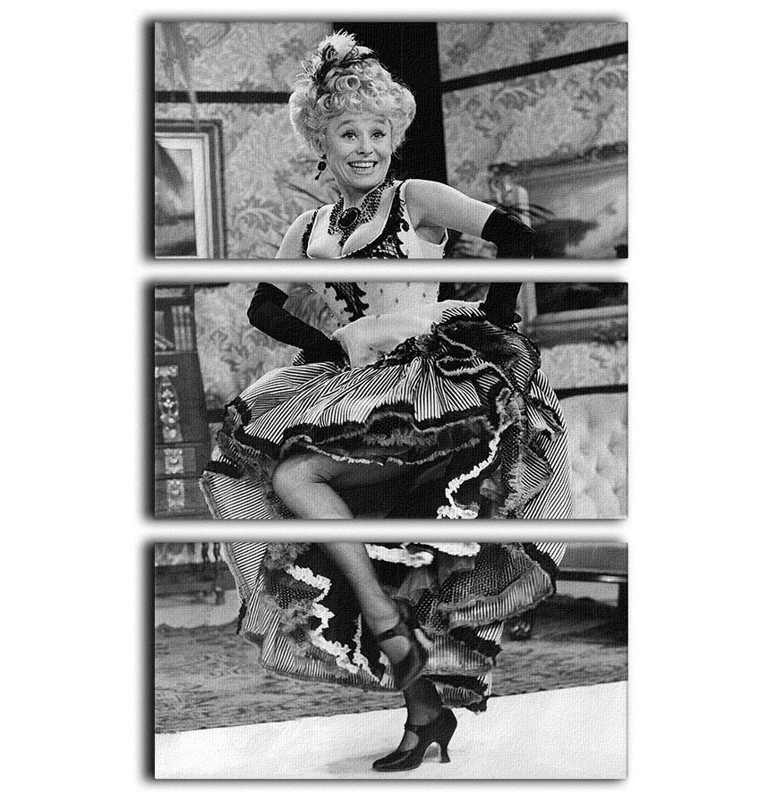 Barbara Windsor dancing 3-panel canvas print showcasing vibrant colors and dynamic movement, perfect for enhancing any decor.