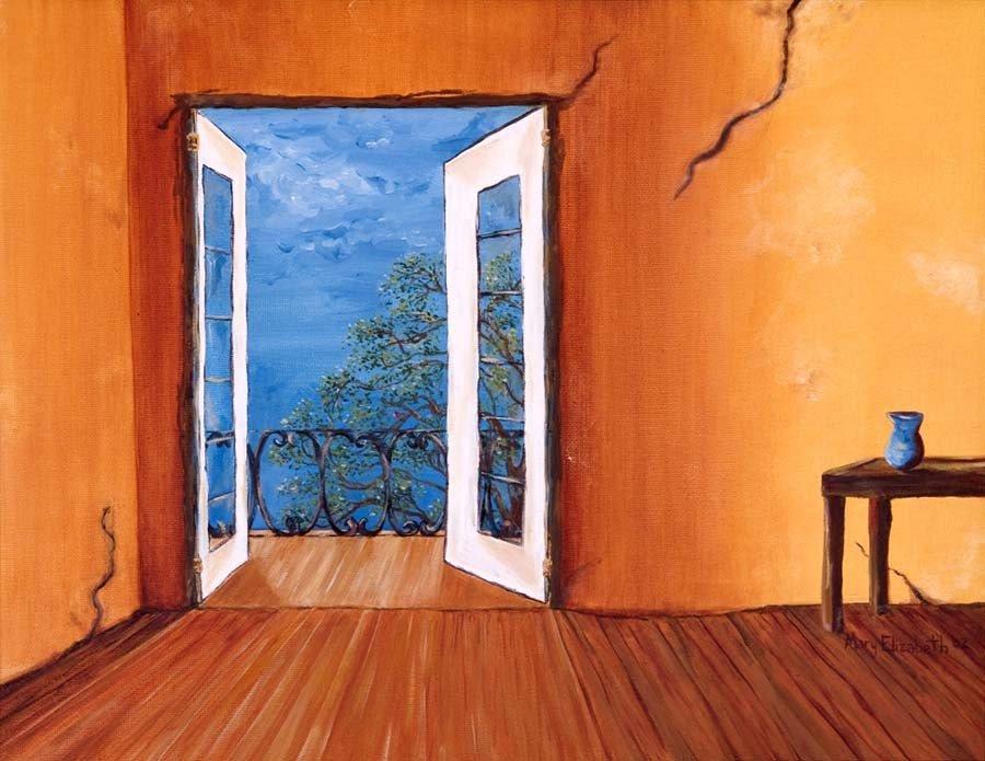 A glossy print of a beautiful Barcelona balcony showcasing vibrant colors and intricate architectural details.