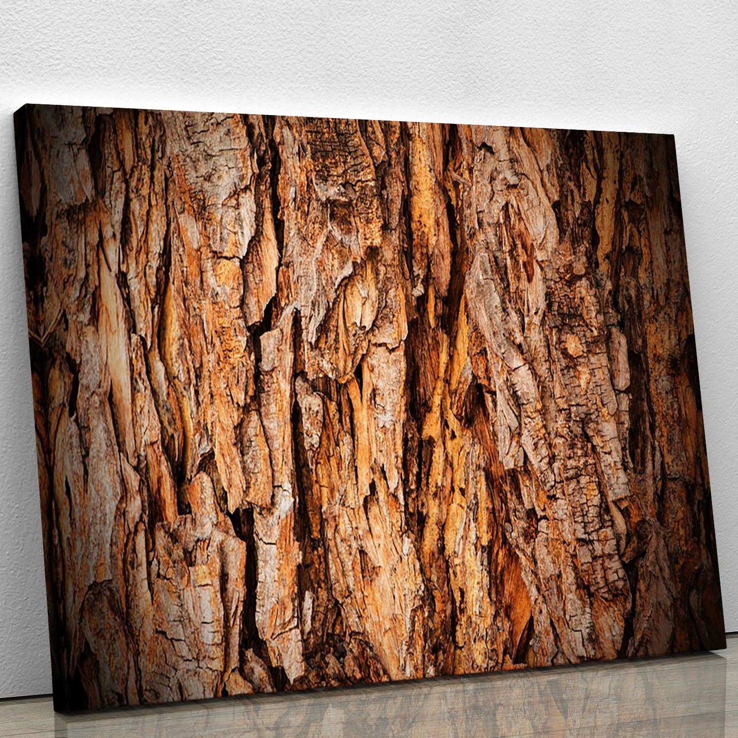 Bark texture canvas print showcasing intricate details and natural beauty, perfect for home decor.