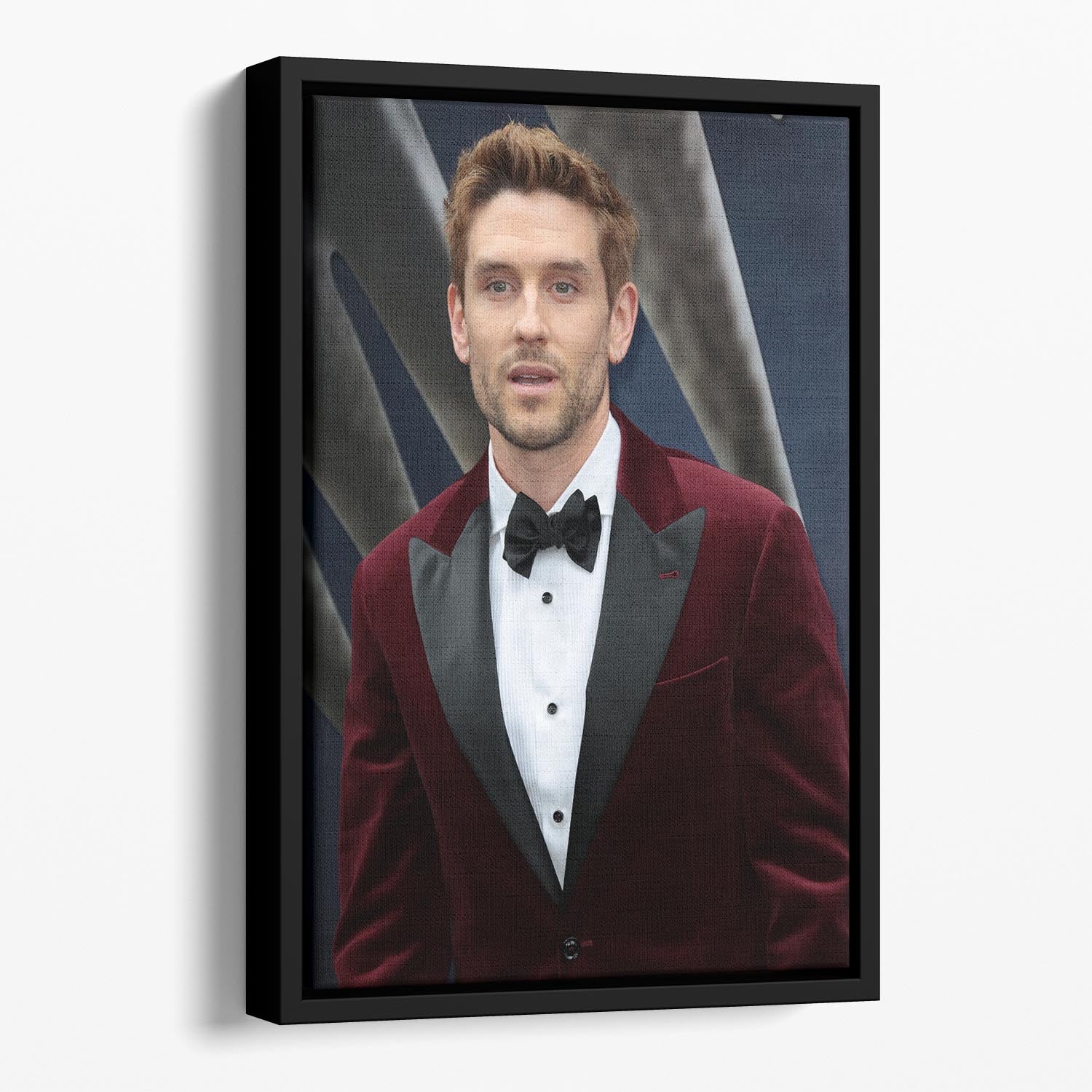 Bart Edwards Floating Framed Canvas featuring vibrant abstract art in an elegant wooden frame, enhancing modern home decor.