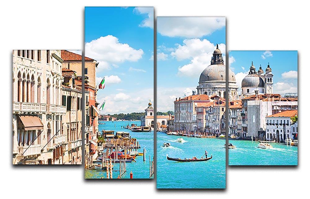 A beautiful 4-split canvas artwork featuring the Basilica di Santa Maria della Salute, showcasing intricate details and vibrant colors.