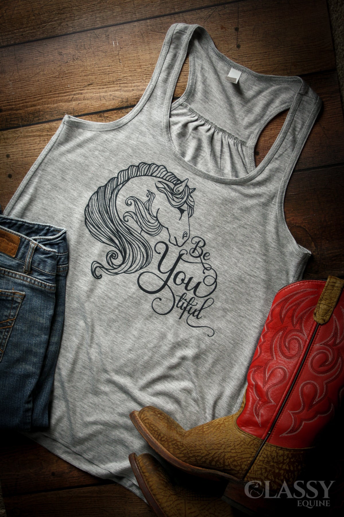 Be You tiful Flowy Tank in Heather Gray and Mint colors, showcasing a relaxed fit and soft fabric.