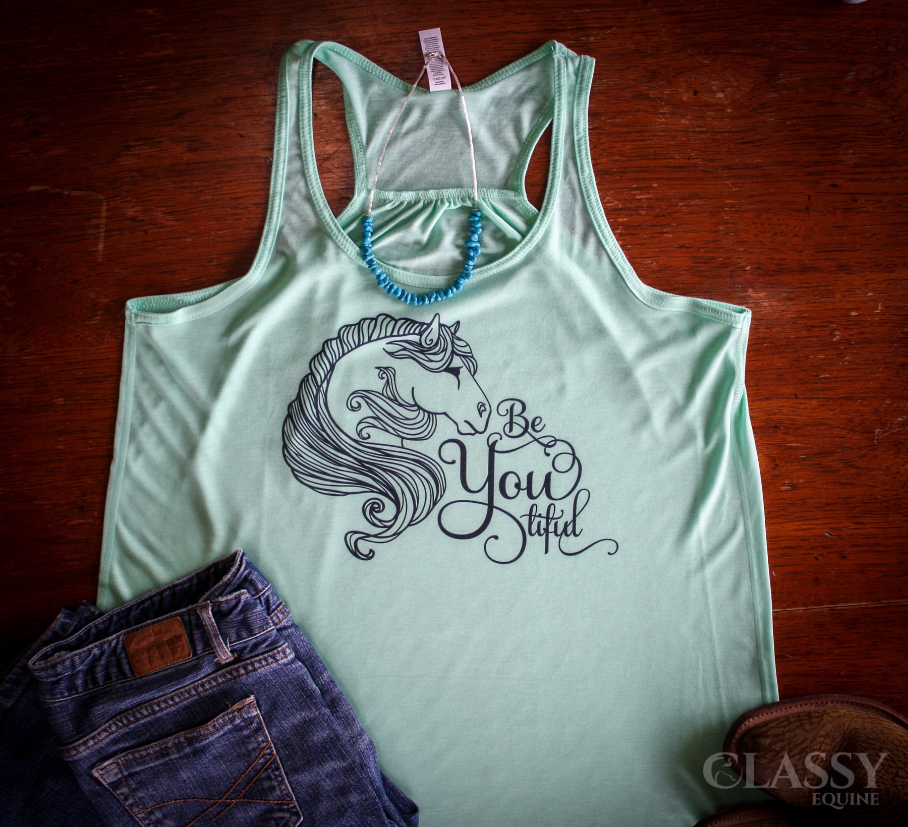 Be You tiful Flowy Tank in Heather Gray and Mint colors, showcasing a relaxed fit and soft fabric.