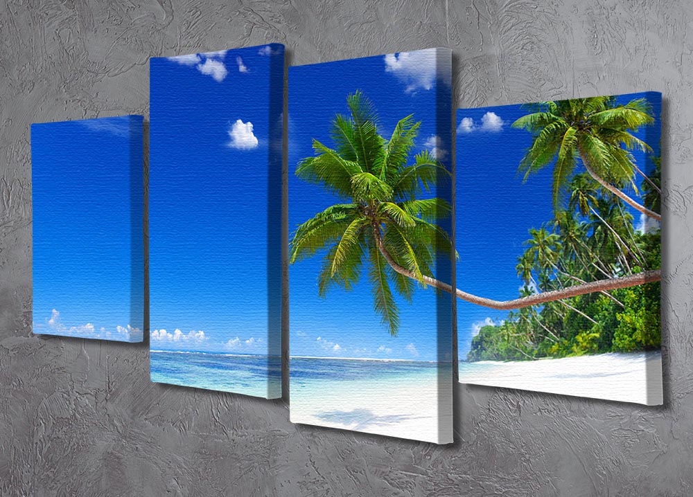 A beautiful Beach 4 Split Panel Canvas artwork featuring serene coastal imagery divided into four panels.
