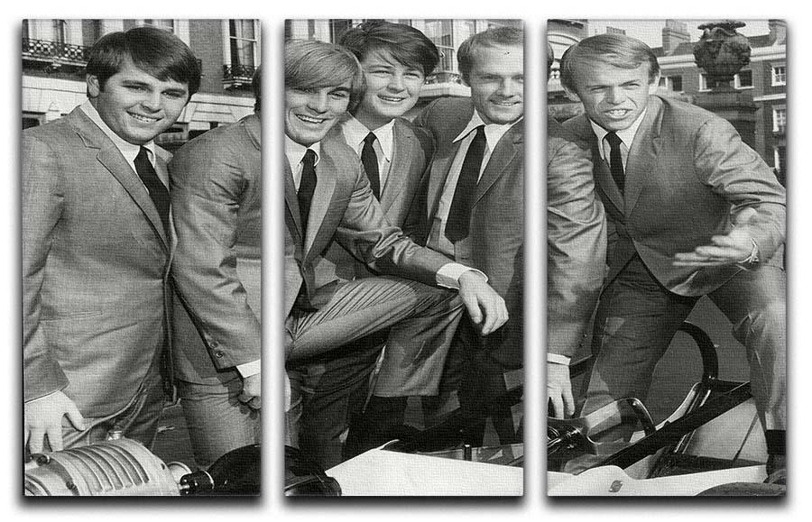 A stylish 3-panel canvas print featuring the Beach Boys in suits, perfect for enhancing any living space.