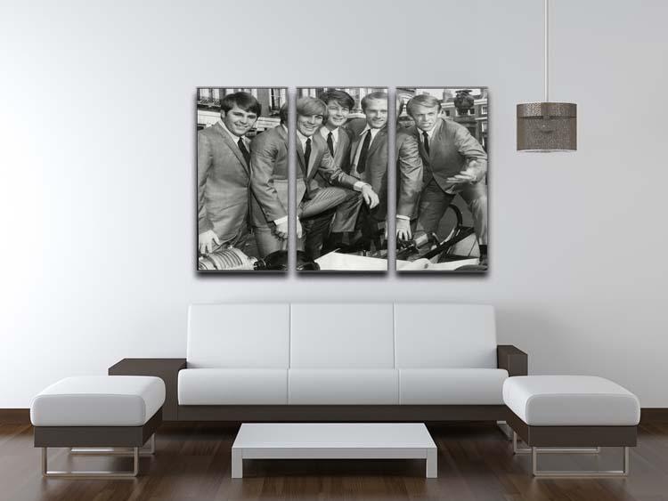 A stylish 3-panel canvas print featuring the Beach Boys in suits, perfect for enhancing any living space.
