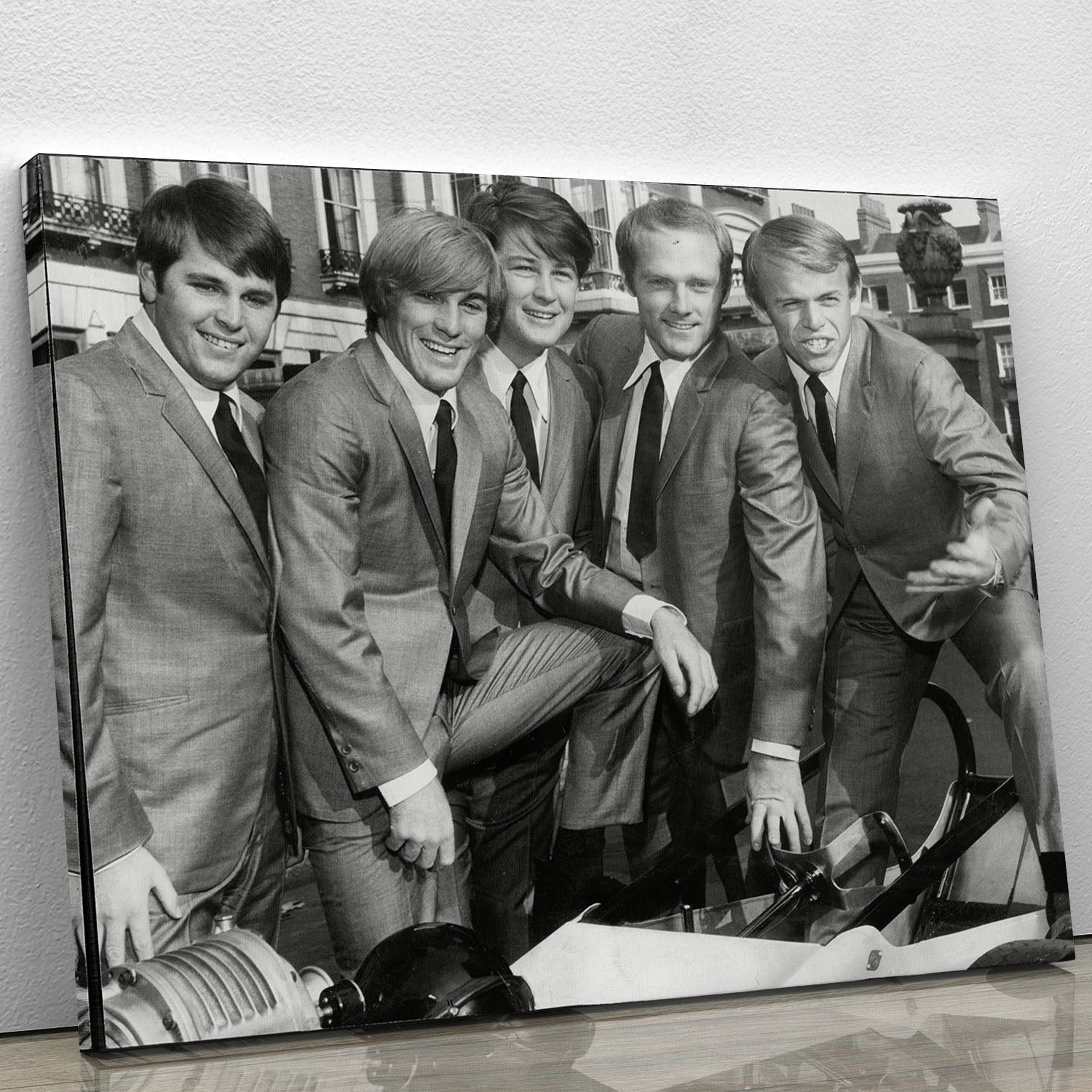 Canvas print of the Beach Boys in suits, showcasing their iconic style and charm.