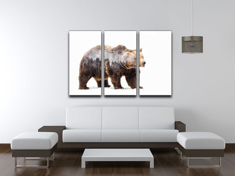 Bear 3 Split Panel Canvas Print featuring three high-quality canvases with a captivating design, perfect for enhancing any room's decor.