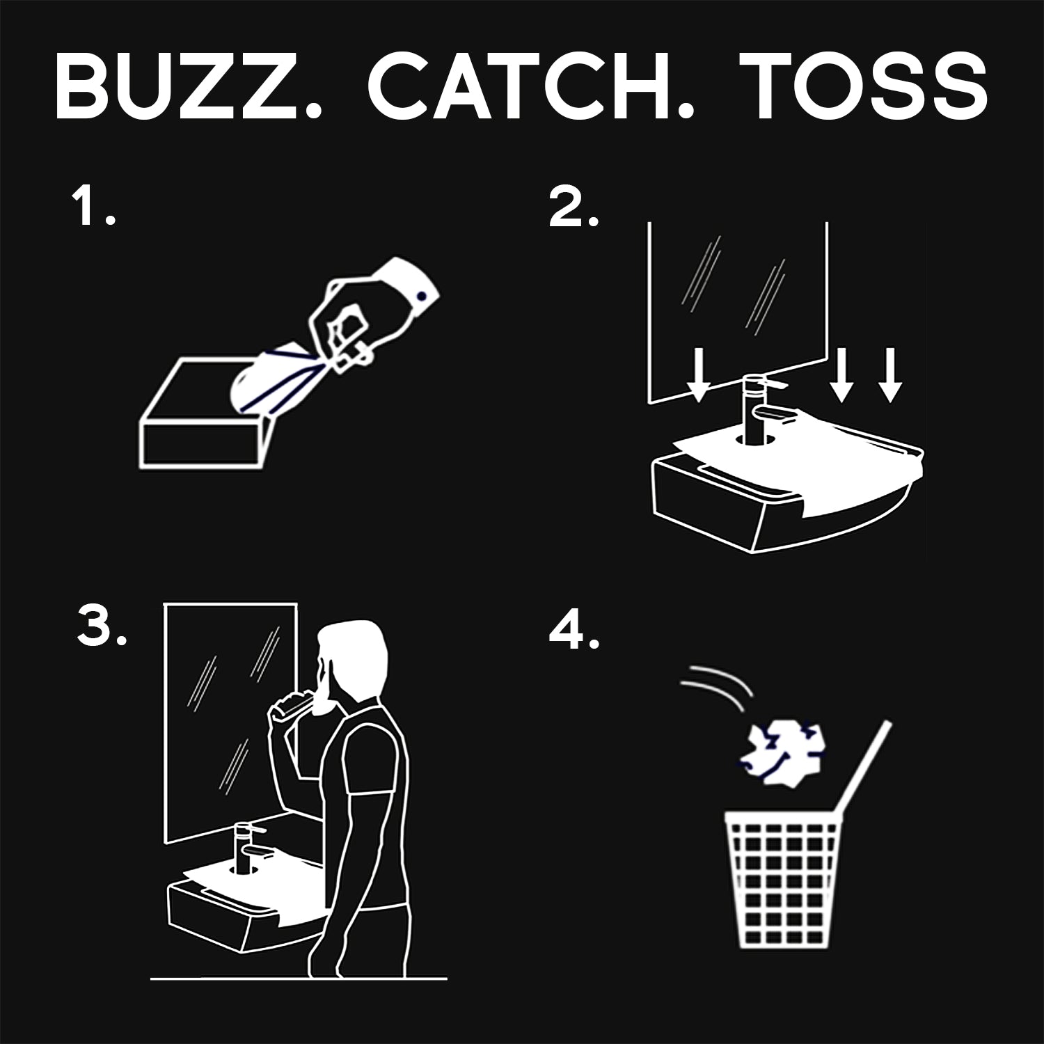 Beard Butler® Disposable Sink Guards package featuring biodegradable tissues for catching beard hair during grooming.