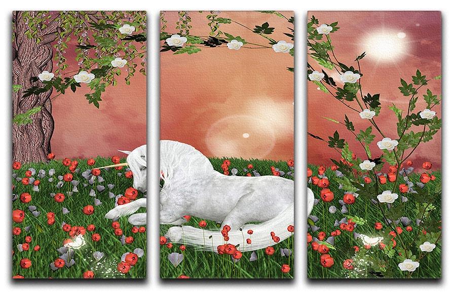 Beautiful unicorn 3 split panel canvas print showcasing vibrant colors and intricate details, perfect for home decor.