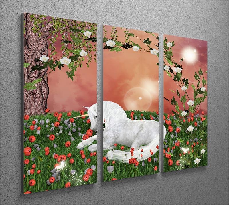 Beautiful unicorn 3 split panel canvas print showcasing vibrant colors and intricate details, perfect for home decor.