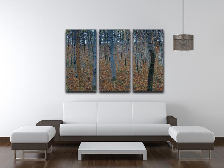 Beech Grove I by Klimt 3-panel canvas print showcasing vibrant colors and elegant design, perfect for home decor.