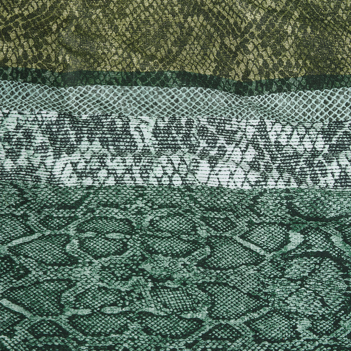 Bedding House Skin Green Cotton Quilt Cover Set featuring unique snake prints in green and olive tones, perfect for modern bedrooms.
