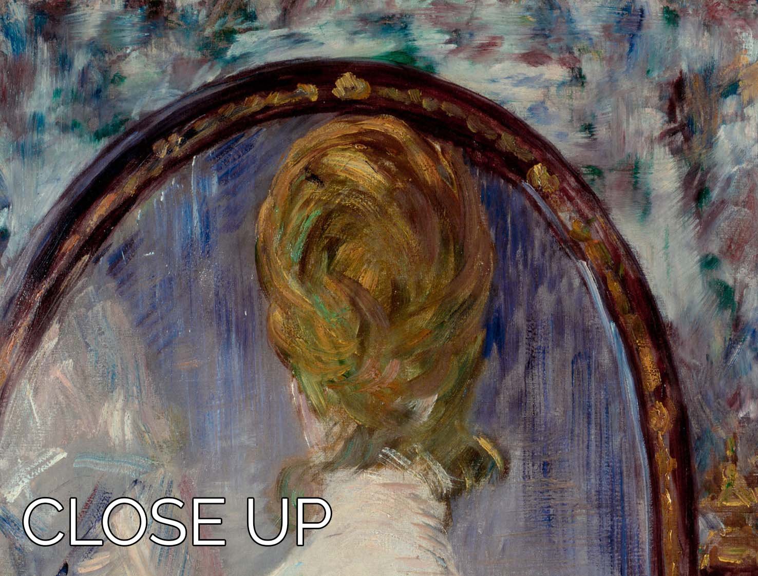 Before the Mirror by Manet 3 Split Panel Canvas Print showcasing elegant artwork in three panels, perfect for home decor.