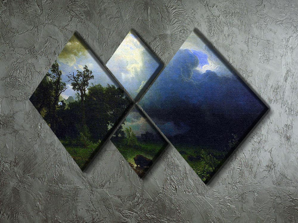 Before the Storm by Bierstadt, a 4-square multi-panel canvas artwork showcasing a stunning landscape scene.