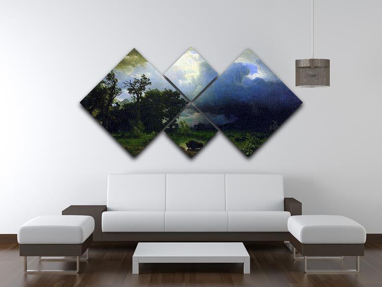 Before the Storm by Bierstadt, a 4-square multi-panel canvas artwork showcasing a stunning landscape scene.