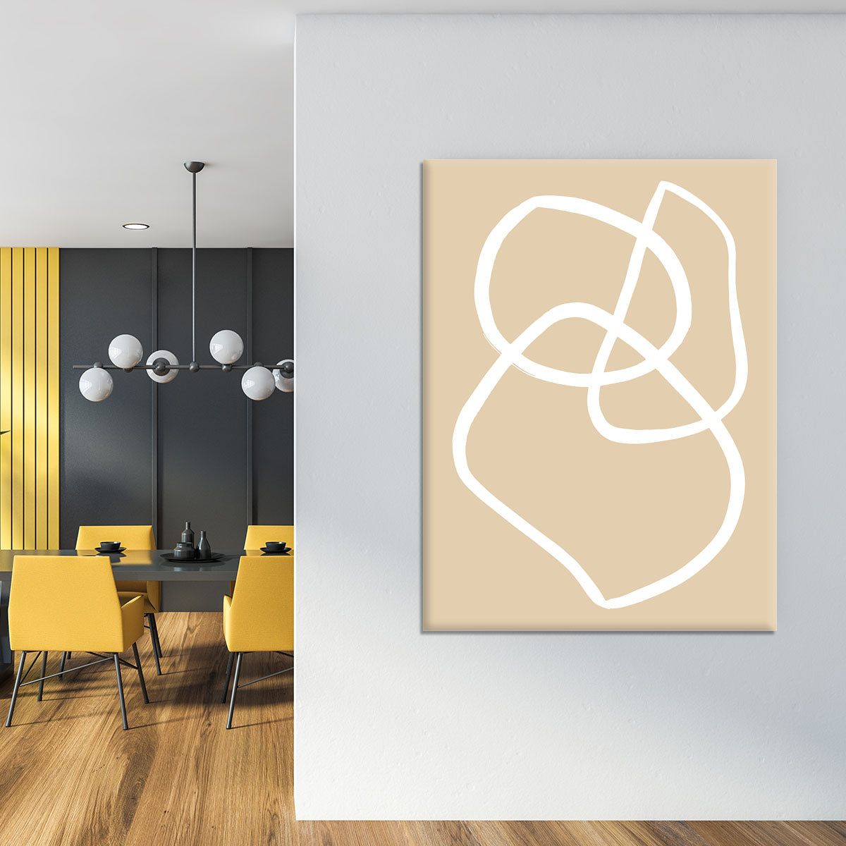 Beige Lines 03 canvas print featuring elegant beige lines on a textured background, perfect for modern home decor.