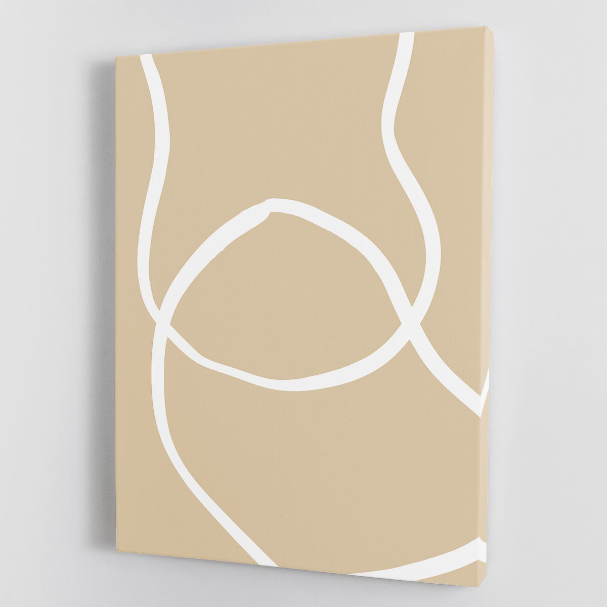 Beige Lines 04 Canvas Print showcasing elegant beige lines on a textured canvas background, perfect for modern decor.
