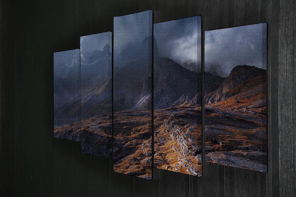 Bergwetter 5 Split Panel Canvas artwork featuring five panels with a cohesive design, adding depth and dimension to any space.
