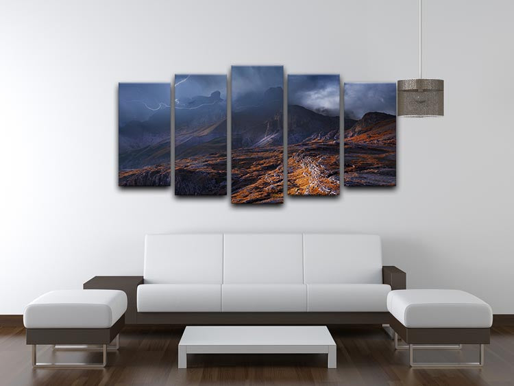 Bergwetter 5 Split Panel Canvas artwork featuring five panels with a cohesive design, adding depth and dimension to any space.