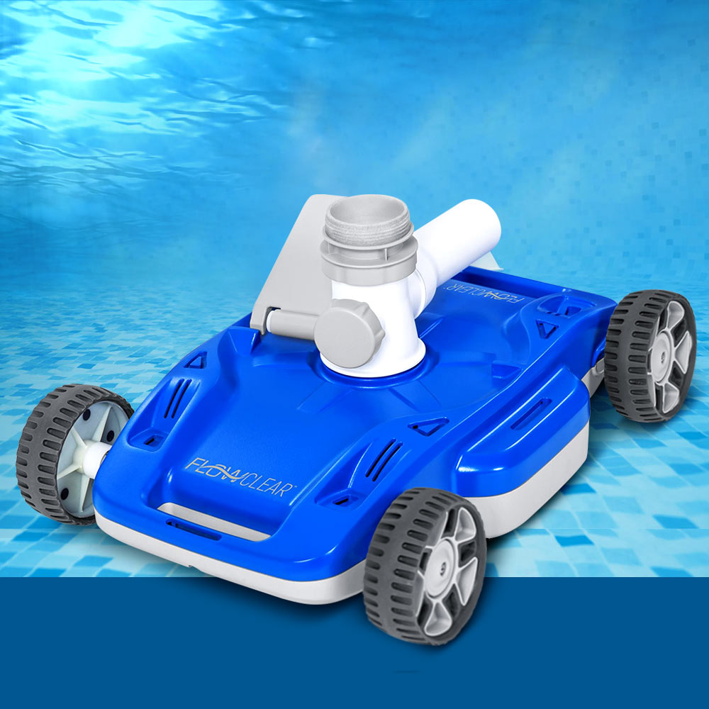 Bestway Robotic Pool Cleaner with hoses and connectors, designed for automatic cleaning of above ground pools.