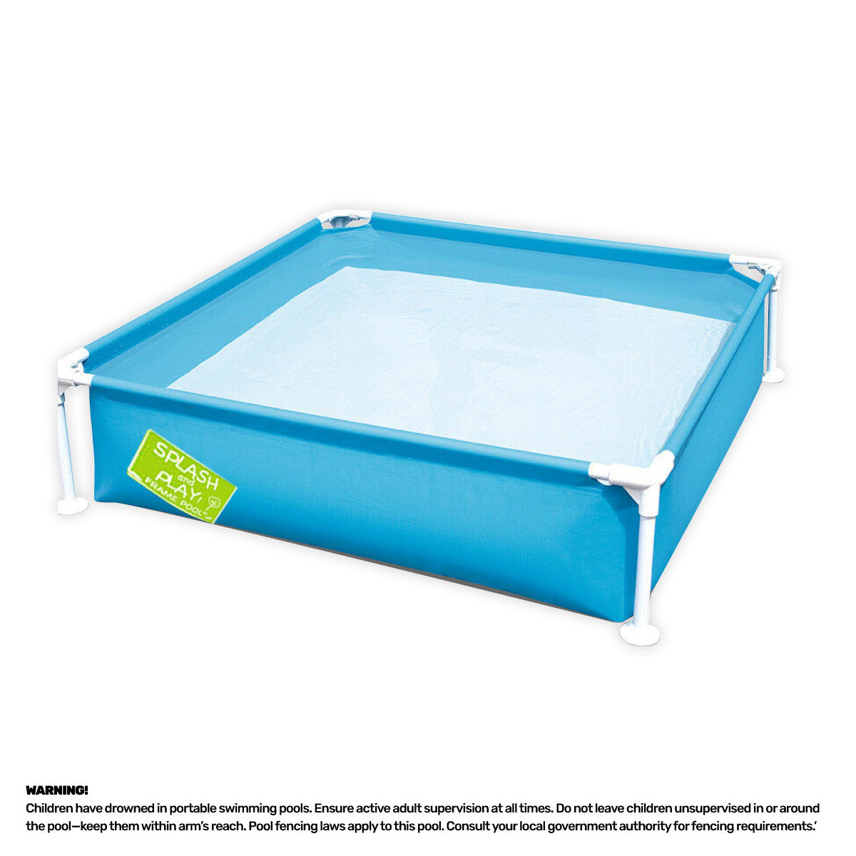 Bestway Steel Pro My First Frame Pool for kids, featuring a blue color and sturdy frame, perfect for summer fun in small backyards.