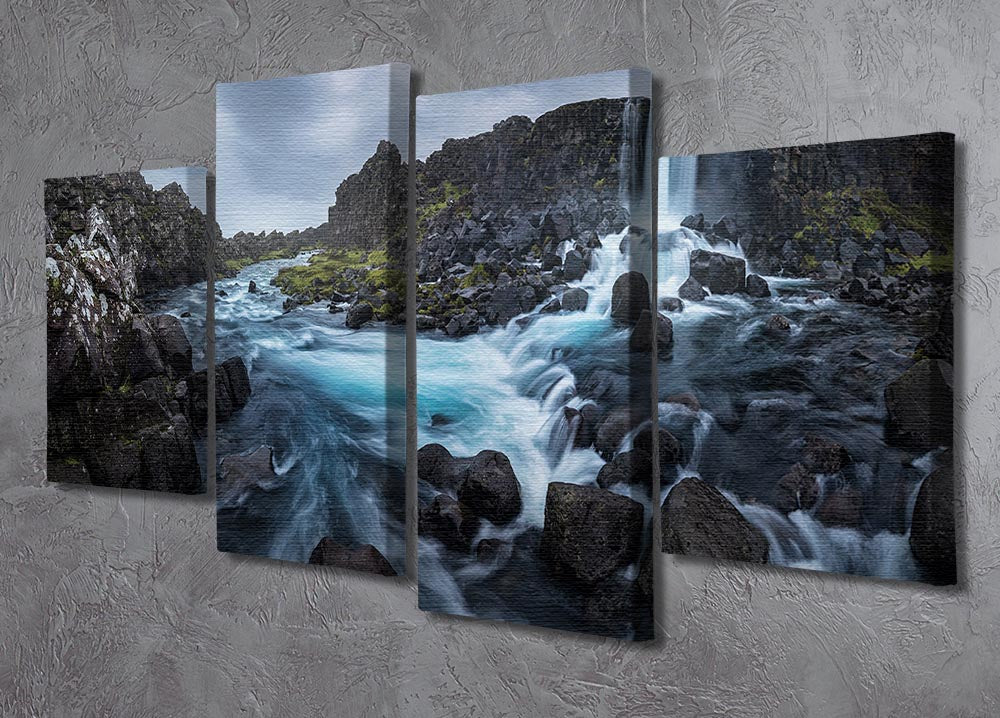 Between Continents 4 Split Panel Canvas artwork featuring four equal sections, creating a cohesive and dynamic visual display.