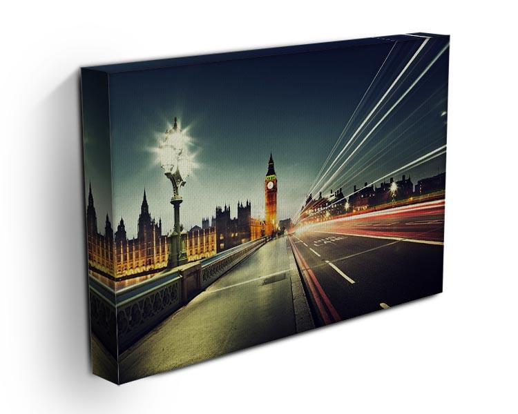 A beautiful canvas print of Big Ben from Westminster Bridge, showcasing the iconic clock tower against a scenic backdrop.