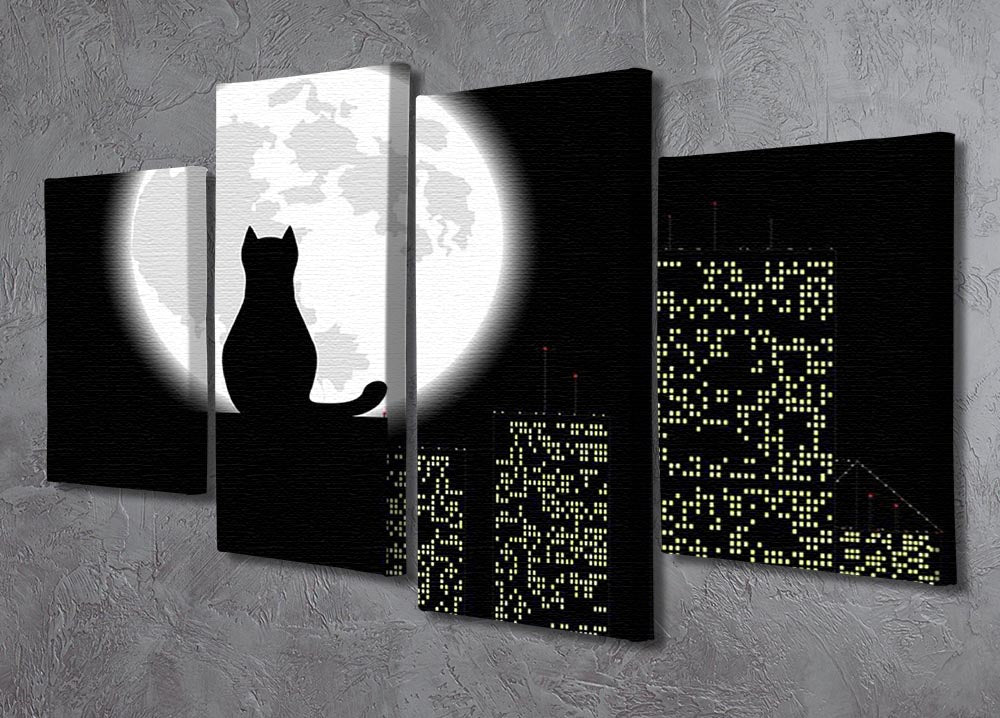 Big City Ang Cat 4 Split Panel Canvas artwork featuring four panels that create a cohesive and dynamic image.