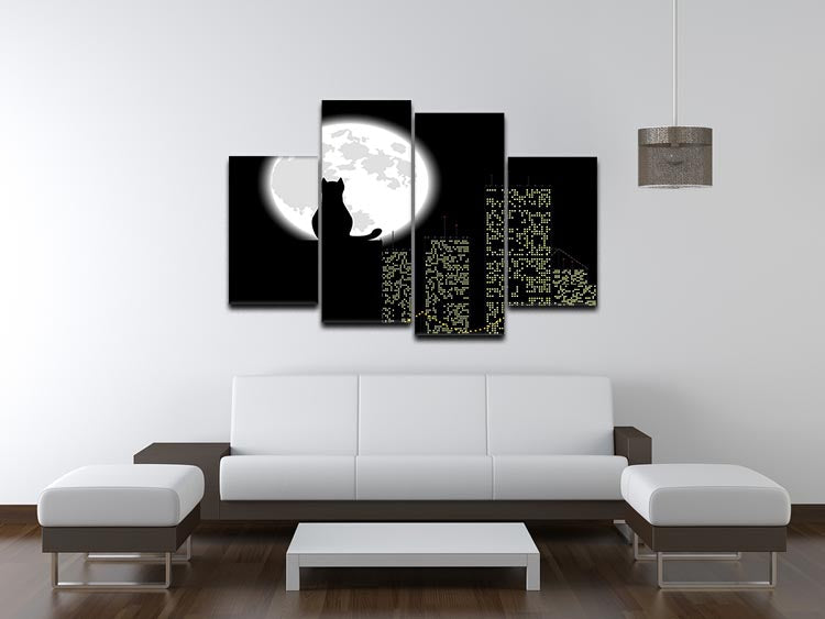 Big City Ang Cat 4 Split Panel Canvas artwork featuring four panels that create a cohesive and dynamic image.