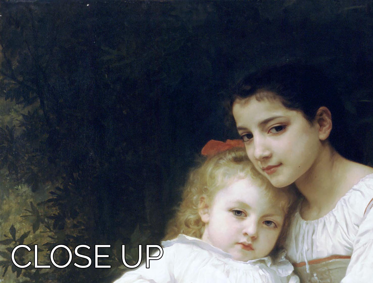 Big Sis By Bouguereau 3 Split Panel Canvas Print showcasing three elegant panels of classic art.