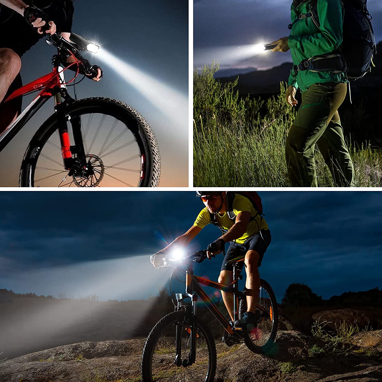 Bike 360 Light Front USB Rechargeable with 1000 lumens, showcasing its sleek design and features.
