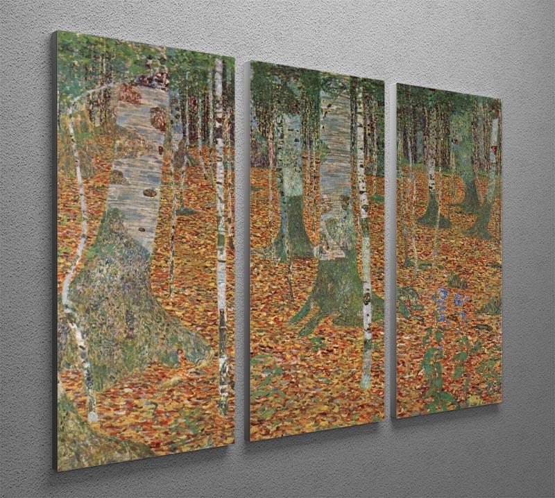Birch Forest by Klimt 3-panel canvas print showcasing elegant birch trees in a modern art style.