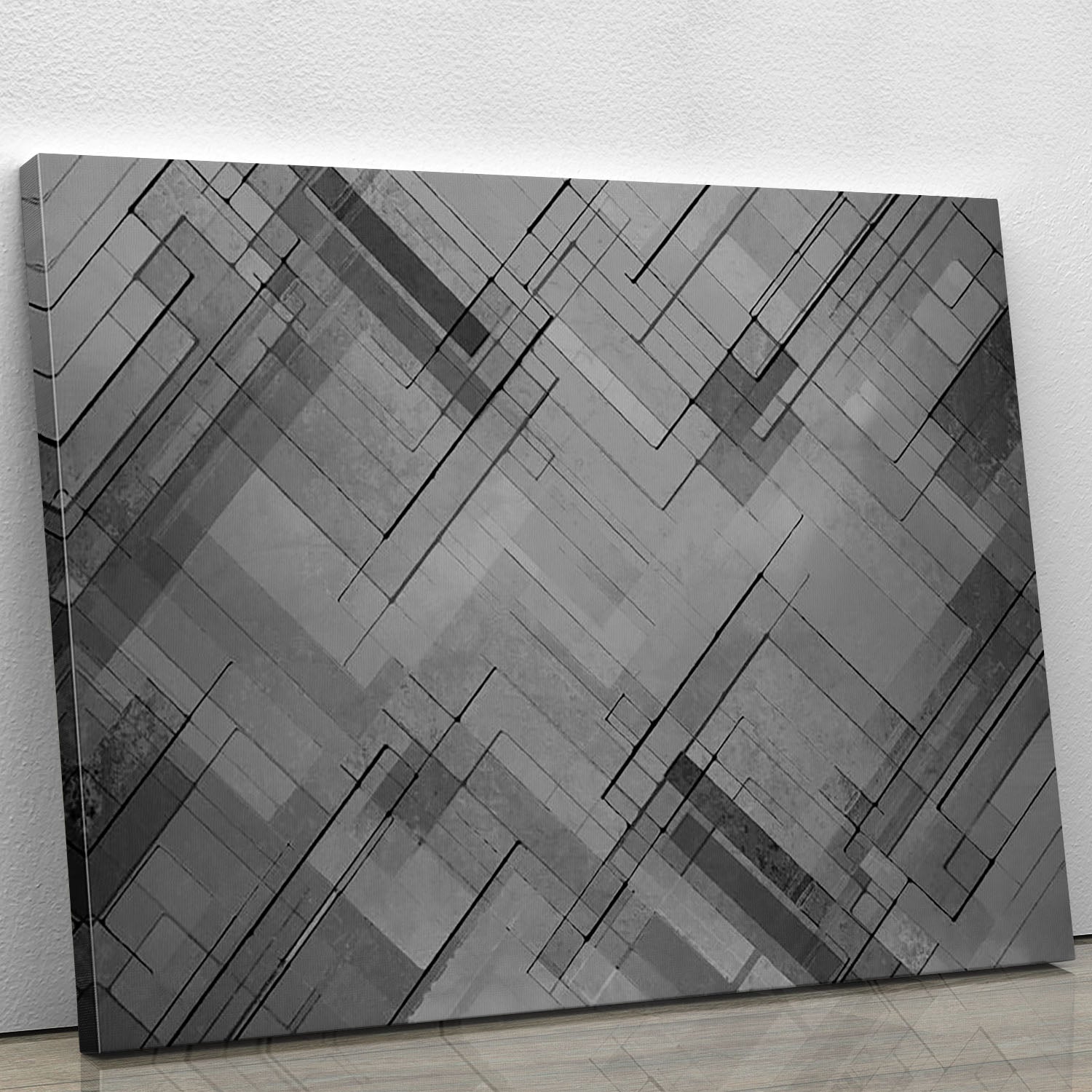 Black Chevron Background Canvas Print showcasing a modern geometric design, perfect for contemporary decor.