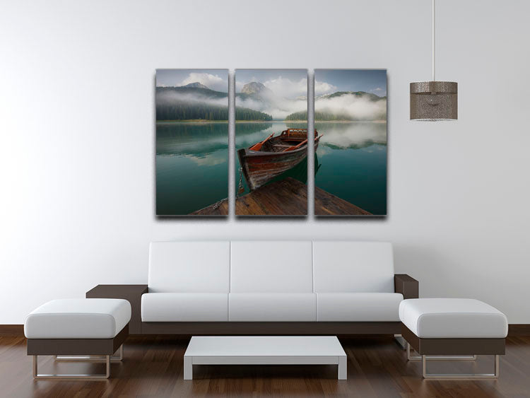 Black Lake 3 Split Panel Canvas Print featuring three high-quality canvases with a captivating design, perfect for home or office decor.
