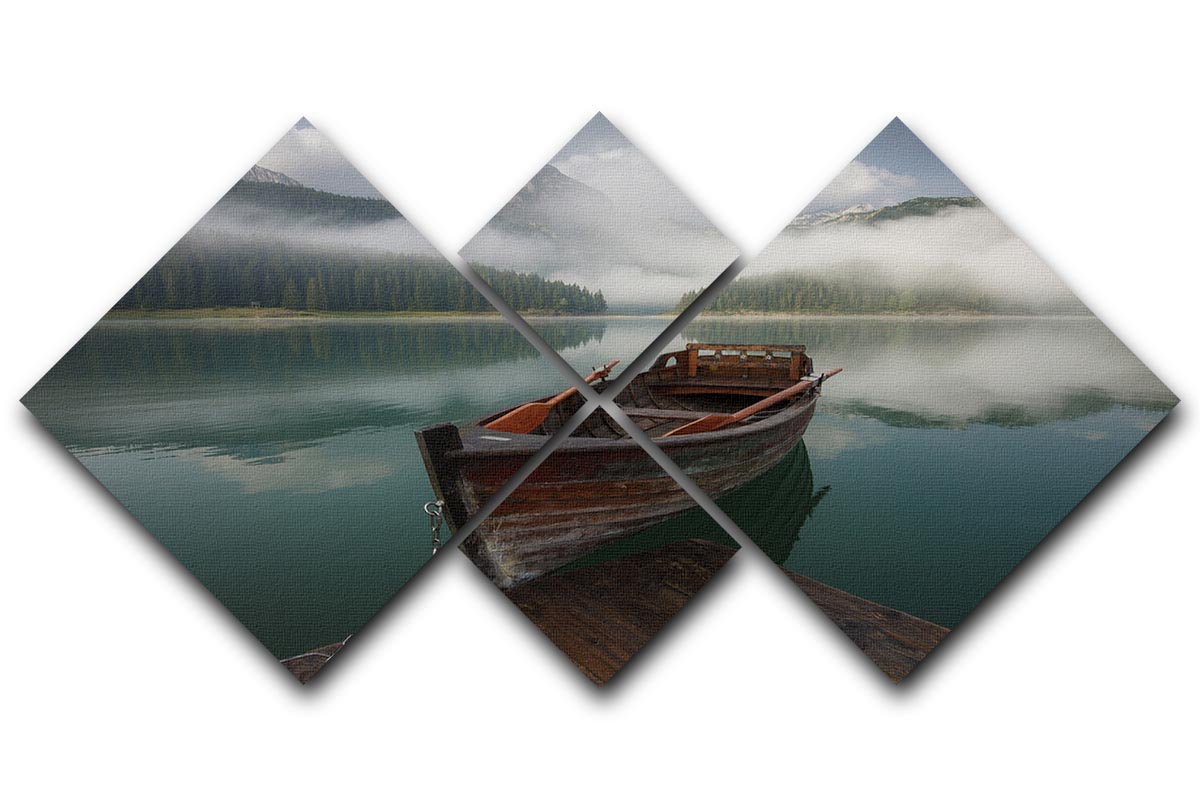 Black Lake 4 Square Multi Panel Canvas artwork featuring four equal square sections, creating a harmonious and visually striking design.