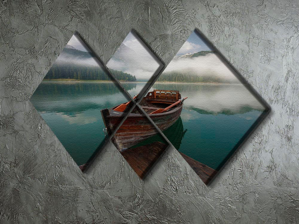 Black Lake 4 Square Multi Panel Canvas artwork featuring four equal square sections, creating a harmonious and visually striking design.