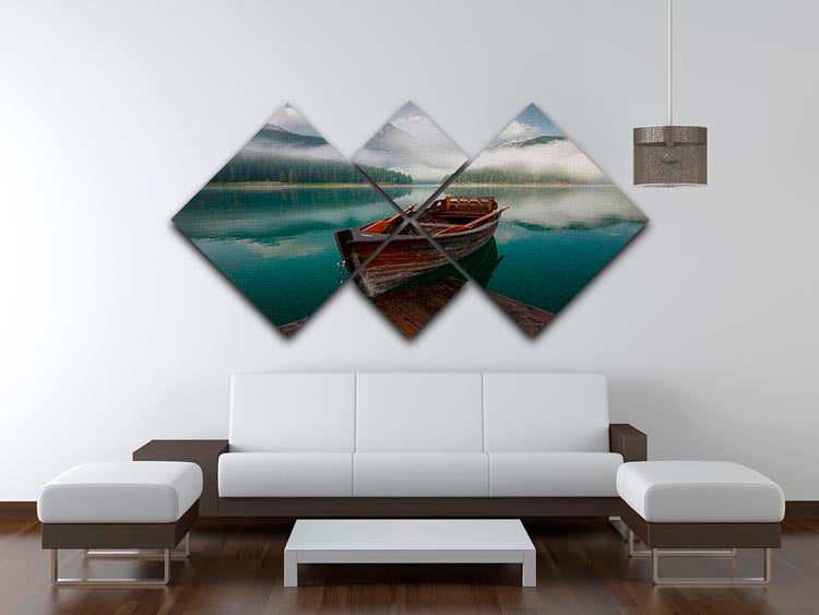 Black Lake 4 Square Multi Panel Canvas artwork featuring four equal square sections, creating a harmonious and visually striking design.