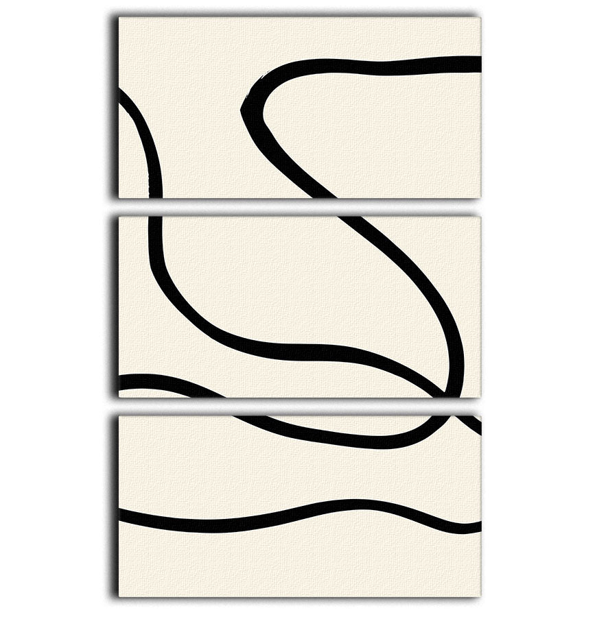 Black Lines 01 3 Split Panel Canvas Print featuring three high-quality canvases with striking black line designs, perfect for modern decor.