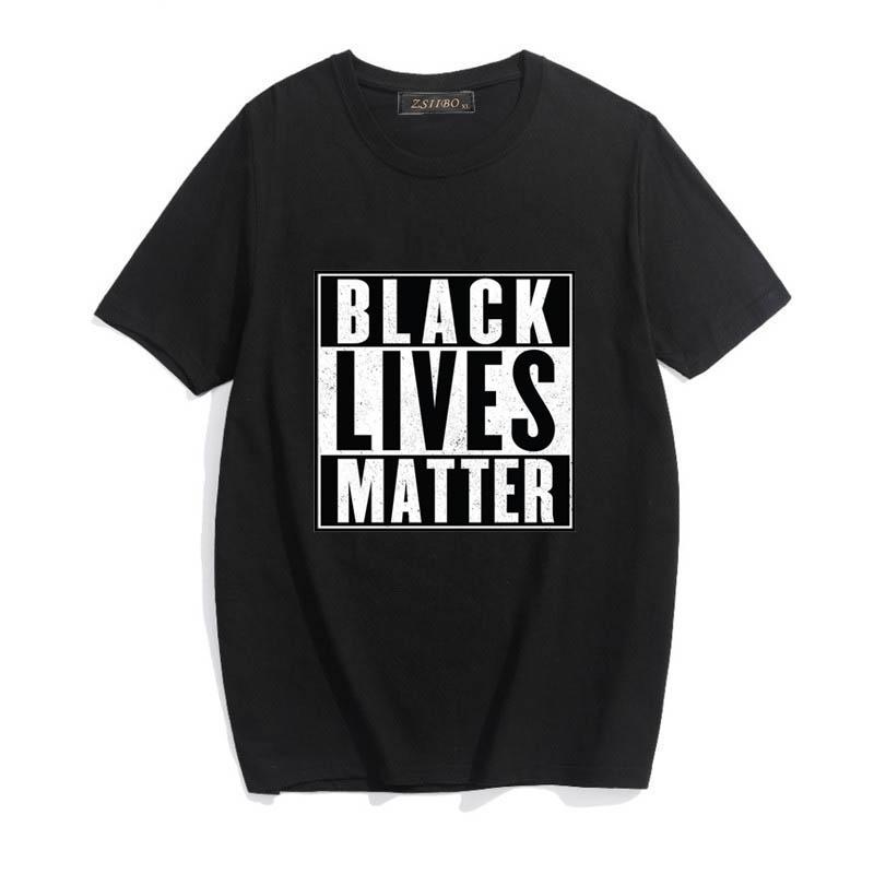 Black Lives Matter cotton t-shirt for men featuring a bold print and crew neck design, perfect for casual wear.