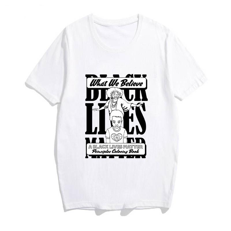 Black Lives Matter cotton t-shirt for men featuring a bold print and crew neck design, perfect for casual wear.