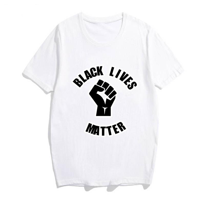 Black Lives Matter cotton t-shirt for men featuring a bold print and crew neck design, perfect for casual wear.