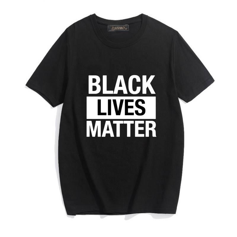 Black Lives Matter cotton t-shirt for men featuring a bold print and crew neck design, perfect for casual wear.